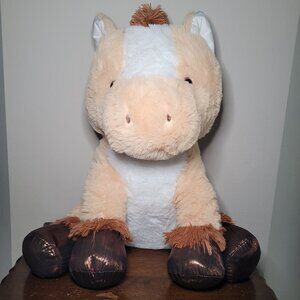 Large Horse Plush Stuffed Animal with Shimmery Hooves Farmhouse Cowgirl